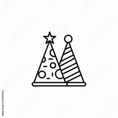 party hats pair icon sign vector