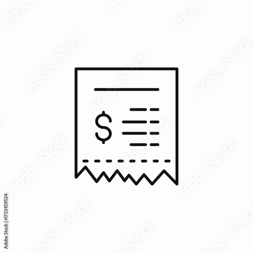 receipt bill icon icon sign vector