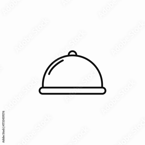serving dish cloche icon sign vector