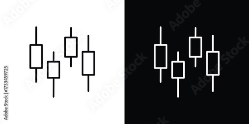 Chart candlestick icon. Thin linear vectors pack