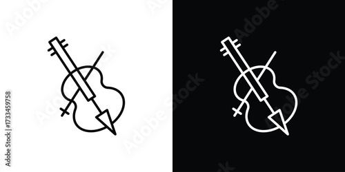 Cello icon. Thin linear vectors pack