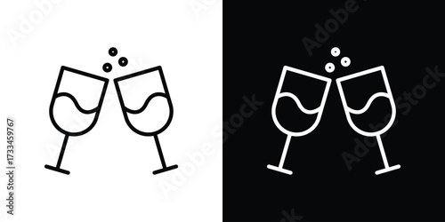 Champagne Glass icon. Thin linear vectors pack