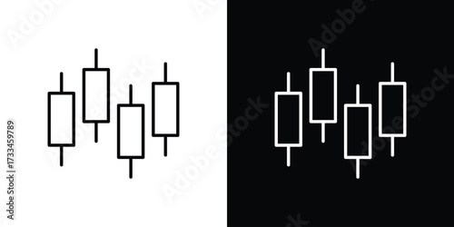Chart candlestick icon. Thin linear vectors pack