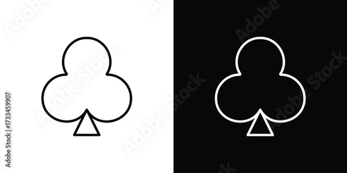 Card-club icon. Thin linear vectors pack