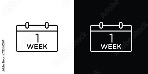 Calendar week icon. Thin linear vectors pack