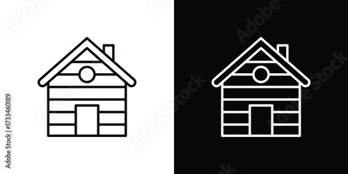 Cabin icon. Thin linear vectors pack