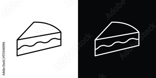 Cake-slice icon. Thin linear vectors pack