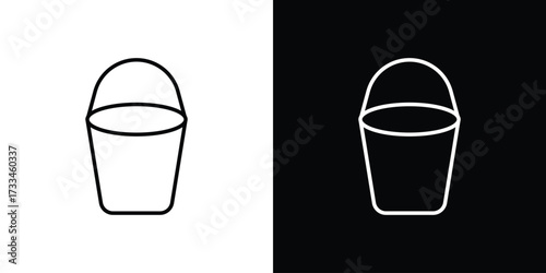 Bucket icon. Thin linear vectors pack