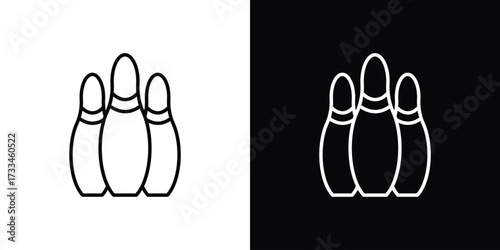 Bowling pins icon. Thin linear vectors pack