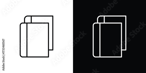 Book copy icon. Thin linear vectors pack