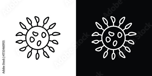 Bacteria icon. Thin linear vectors pack