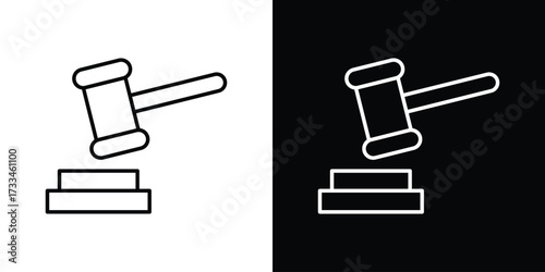 Auction icon. Thin linear vectors pack