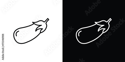 Aubergine icon. Thin linear vectors pack