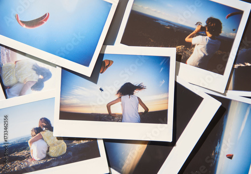 Mockup for scattered polaroids