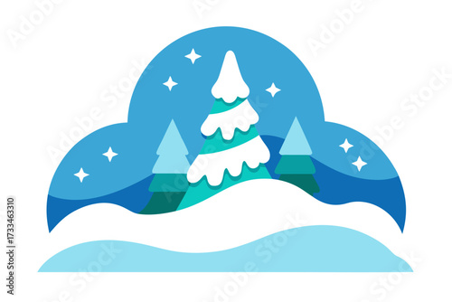 vector illustration of a winter landscape