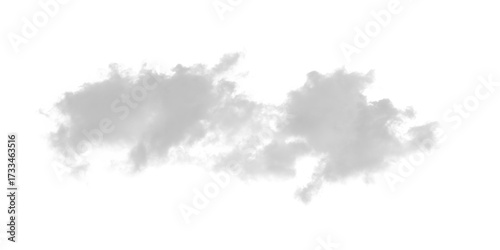 isolated white natural cloud element on transparent background