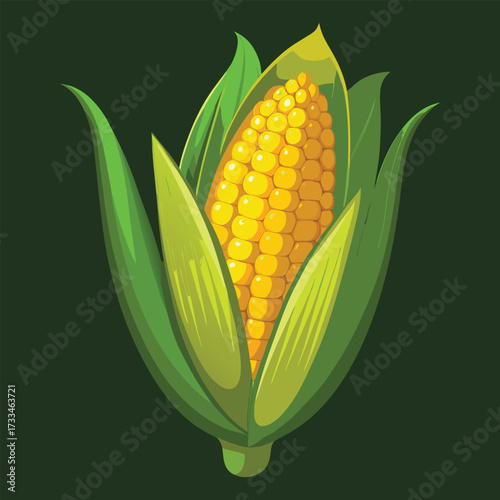 Golden Harvest Corn, Sunny Kernel Maize, Emerald Husk Corn, Amber Field Maize, Fresh Green Corn Cob,  Corn vector, Corn concept, Corn cartoon, Corn icon, Corn art, Corn topics, Corn doodle,	