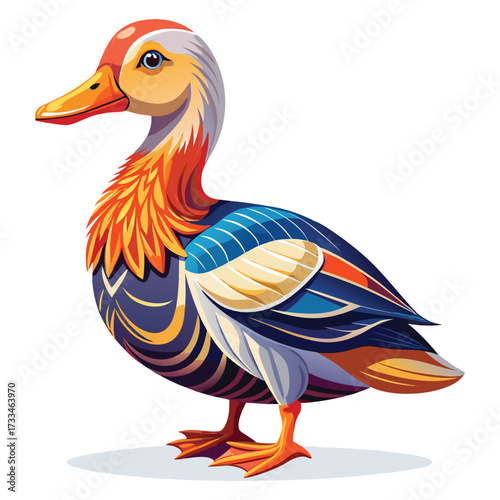 Duck Vector.  Colorful Duck Vector Illustration.
Aurora Duck Vector. Majestic Ornamental Duck. Prismatic Feather Duck. Duck concept, Duck cartoon, Duck icon, Duck art, Duck topics, 