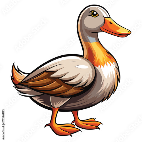 Autumn Glow Duck. Copper Crest Waterfowl. Golden Dawn Duck. Amber Shine Duck Vector. Rustlight Feather Duck