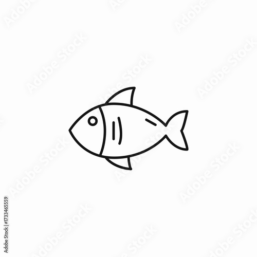 animal aquatic food source fish icon sign vector