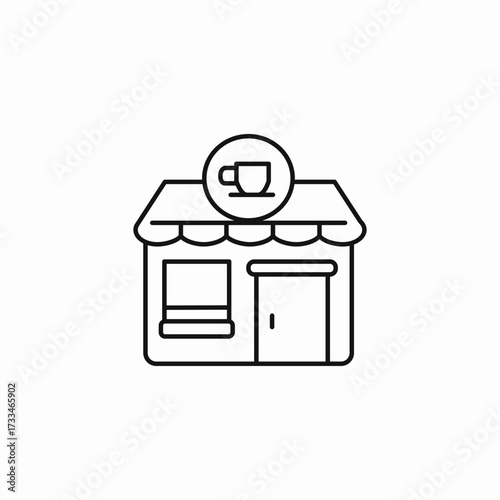 coffee shop storefront icon sign vector