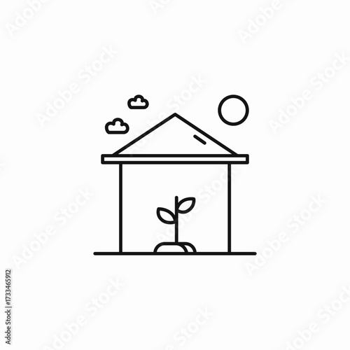 controlled plant environment icon sign vector
