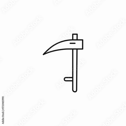 curved hand scythe icon sign vector