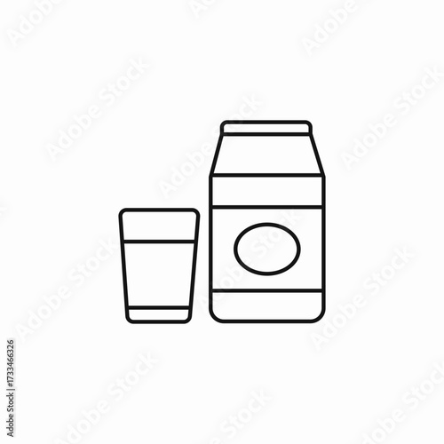 milk carton glass icon sign vector