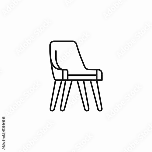 modern dining chair icon sign vector