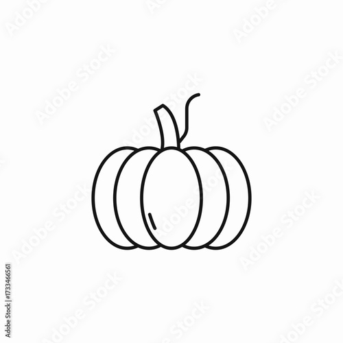 round harvest pumpkin icon sign vector