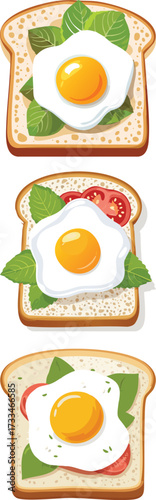 Breakfast toast with egg.