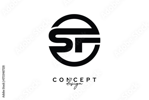 SF Creative Circle Monogram Logo Design – Modern Branding Concept