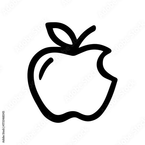 Apple doodle vector icon