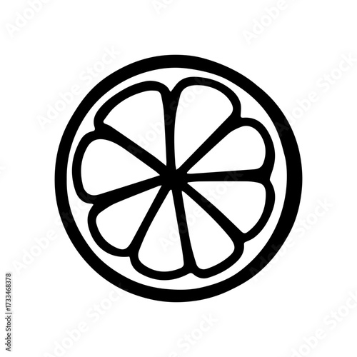 Orange slice doodle vector icon
