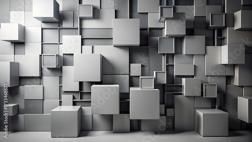 Abstract 3d cubes background with light and shadow