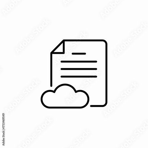 cloud document storage icon sign vector