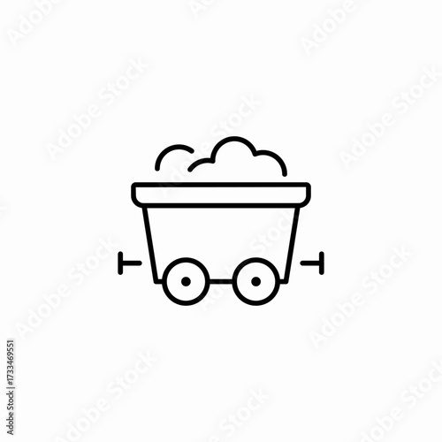 coal mining cart icon sign vector