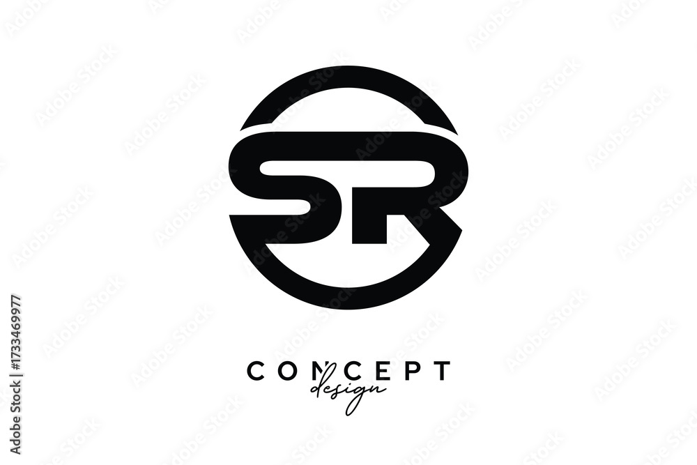 Obraz premium SR Creative Circle Monogram Logo Design – Modern Branding Concept