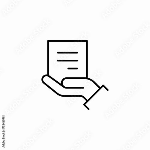 Papier peint hand holding document icon sign vector