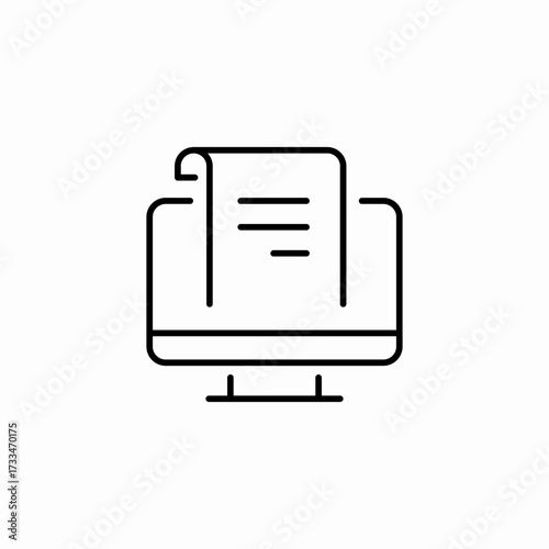 monitor screen document icon sign vector