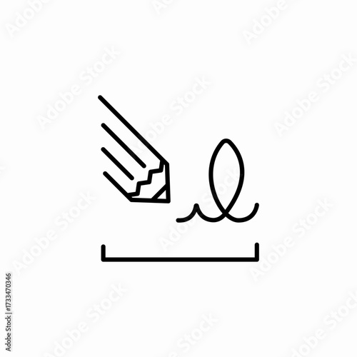pencil writing signature icon sign vector