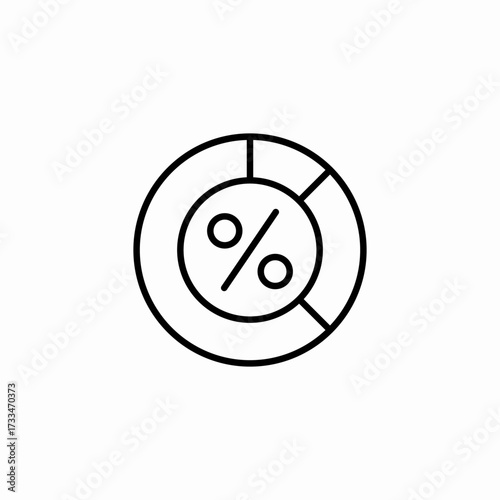 percentage pie chart icon sign vector
