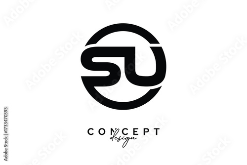 SU Creative Circle Monogram Logo Design – Modern Branding Concept