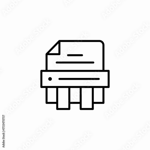 shredding document paper icon sign vector