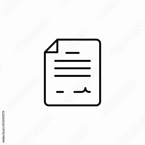 simple signed document icon sign vector