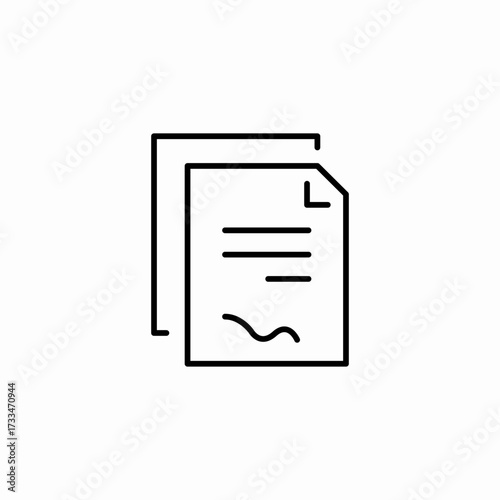 two signed documents icon sign vector