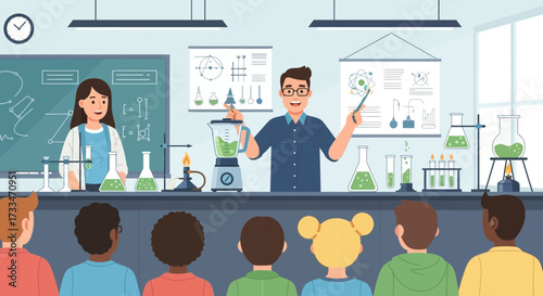 Engaging Science Demonstration: Teachers Guiding Young Minds in a Laboratory Setting