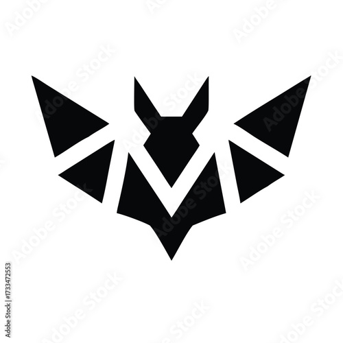 Bat With Geometric Wings in Flight