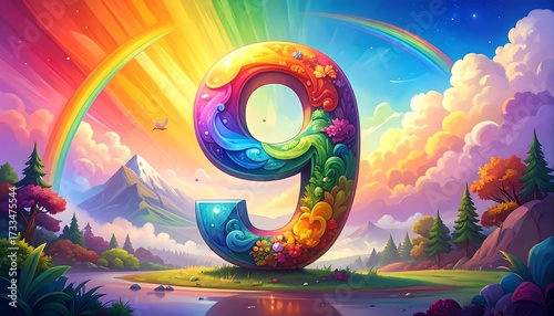 Colorful 9, vibrant landscape