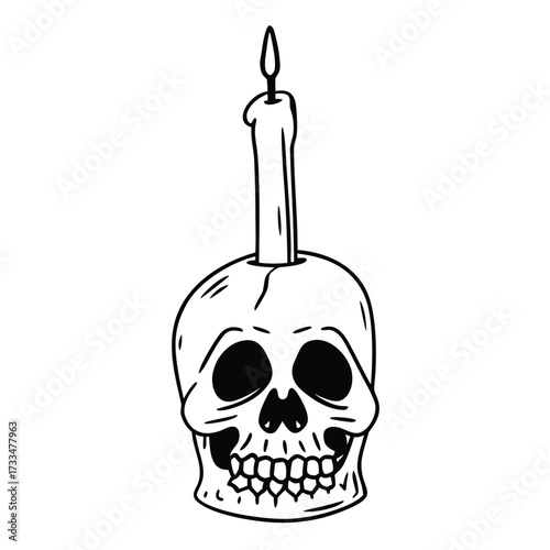 Candle in Skull ShapedHolder
